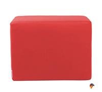 ARKETICOM Dado Pouf Poggiapiedi CUBO Ecopelle Sfoderabile Puff Rosso 55