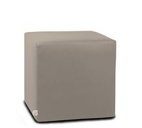 ARKETICOM Dado Pouf Poggiapiedi CUBO Ecopelle Sfoderabile Puff Talpa Tortora 42