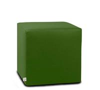 ARKETICOM Dado Pouf Poggiapiedi CUBO Ecopelle Sfoderabile Puff Verde Scuro 42 cm
