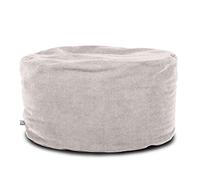 ARKETICOM Soft Chill Pouf Sacco Poggiapiedi Morbido Rotondo Sfoderabile Puff da Salotto 65x42 Bianco Crema