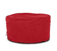 ARKETICOM Soft Chill Pouf Sacco Poggiapiedi Morbido Rotondo Sfoderabile Puff da Salotto 65x42 Rosso