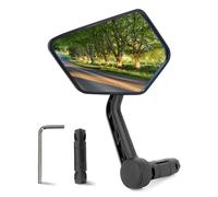 Arkham Specchio da bicicletta resistente agli urti, in vero vetro HD, extra grande, per manubrio sinistro, 15-20 mm, specchietto retrovisore per bicicletta elettrica, universale pieghevole