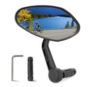 Arkham Specchio per biciclette Auto in Vetro di Qualità, Girevole a 360° Regolabile per Manubrio da 15-20mm, specchio della bicicletta universale per bici elettrica, scooter (1 pezzo)