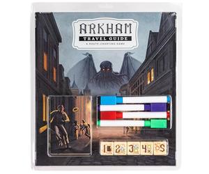 Arkham Travel Guide - Gioco di Strategia Roll & Write con Atmosfera Lovecraftiana | Esplora Arkham, Evita gli Orrori, Affronta gli Antichi, 1-4 Giocatori, Età 12+. di lingua inglese