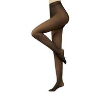Arkim Collant foderati in pile (S/M/L/XL) Falso collant traslucidi invernali foderati in pile Leggings termici da donna per donna