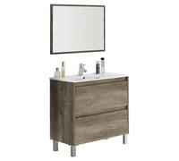 ARKITMOBEL Set Mobile Bagno e Specchio, Legno, Nordik, 80 x 80 x 45 cm