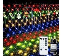 ARKOCHIC Rete Luminosa da Esterno, Catena Luminosa con Spina 3x2m 200 LED | 8 Modalità con Telecomando, Memoria e Timer, IP65 Impermeabile, Collegabile Tenda Luminosa per Giardino Gazebo, Multicolore