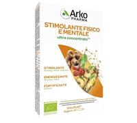 ArkoPharma Arkofluidi Stimolante Fisico e Mentale - Integratore bio con ginseng e maca, 10 fiale