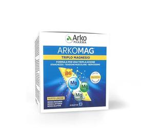 Arkopharma Arkomag Triplo Magnesio 20 bustine. Formula per una tripla azione: Stanchezza - Tensione Muscolare - Nervosismo.