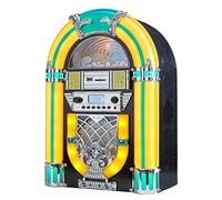 Arkrocket Athena - Mini jukebox/lettore CD/altoparlante Bluetooth/radio/USB e lettore SD Card con sistema di illuminazione a LED retrò