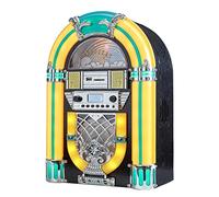 Arkrocket Athena - Mini jukebox/lettore CD/altoparlante Bluetooth/radio/USB e lettore SD Card con sistema di illuminazione a LED retrò