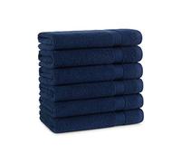 Arkwright Bathroom Hand Towels Set of 6 - Super Soft 100% Cotton, 600 GSM Quick Dry & Absorbent, Luxury Bath Essentials for Hotels, Spa, Hosts, and Vacation Rentals, Lapis Navy