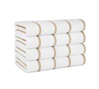 Arkwright Las Rayas - Asciugamani da spiaggia in 100% cotone filato ad anello, ad asciugatura rapida, 480 g/m², per hotel, resort, spa, idromassaggio, 76,2 x 152,4 cm, strisce beige