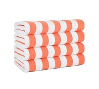 Arkwright LLC California Cabana - Telo mare oversize a righe, set di quattro extra large, 76,2 x 177,8 cm, 100% cotone filato ad anelli, doppio filato di resistenza, perfetto per piscina, telo da