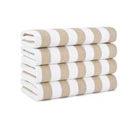 Arkwright LLC California Cabana - Telo mare oversize a righe, set di quattro extra large, 76,2 x 177,8 cm, 100% cotone filato ad anelli, doppio filato di resistenza, perfetto telo da piscina, telo da