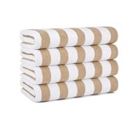 Arkwright, teli mare a righe (30 x 60 cm, 4 pezzi) - 100% cotone, perfetti per piscina e bagno (beige)