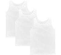 ArkXani® Canottiera bianca da ragazza, 100% cotone, senza maniche, da indossare tutti i giorni, slim fit, casual, per il rientro a scuola, confezione da 3, bianco, 12-13 Anni