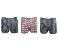 ArkXani® Confezione da 3 boxer da uomo in tessuto, motivo a scacchi, vestibilità larga, con morbido elastico in vita, traspiranti e confortevoli, morbidi per tutti i giorni (ricco di cotone), Uomo (3