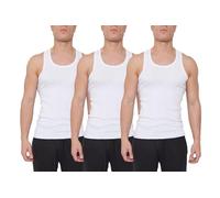 ArkXani® Confezione da 3 canottiere da uomo in cotone, senza maniche, per abbigliamento atletico, vestibilità aderente, per corsa, ciclismo, palestra, allenamento, traspirante, tinta unita, nero,