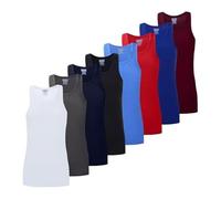 ArkXani® Confezione da 3 canottiere da uomo in cotone, senza maniche, slim fit, estive, per corsa, ciclismo, palestra, atletica, allenamento, traspirante, tinta unita, bianco, nero e colori