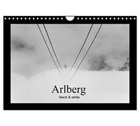 Arlberg black and white (Wandkalender 2026 DIN A4 quer), CALVENDO Monatskalender: Zürs und Lech am Arlberg, das 5 Sterne Skigebiet nicht nur für ... beeindruckenden monochromen Bilderserie.