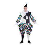 Mom Costume Da Arlecchino Con Cappuccio Schiena Scoperta Manette E Pantaloni
