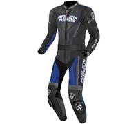 Arlen Ness Edge Abito moto due pezzi in pelle, nero/grigio/blu, Taglia 50