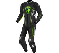 Arlen Ness Losail Completo in pelle monopezza, nero/verde, Taglia 52