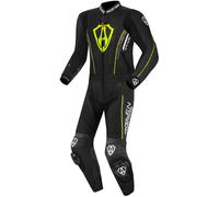 Arlen Ness Losail Tuta in pelle a due pezzi, nero/giallo, Taglia 52