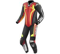 Arlen Ness Sugello 2 Abito monopezza in pelle moto, nero/rosso/giallo, Taglia 52
