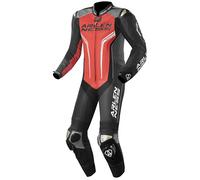 Arlen Ness Sugello Costume intero in pelle per moto, nero-rosso, taglia 48 per maschi
