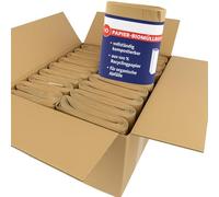 ARLI 200 sacchetti biologici per la spazzatura da 10 l, 20 x 16 x 34 cm, in carta riciclata da 70 g/m², compostabili e senza plastica, marrone e resistente all'umidità, per rifiuti biologici (200