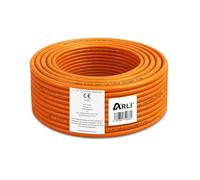 ARLI Cavo di rete CAT 7 LAN, non alogeno, SFTP S/FTP CAT7, cavo PIMF, cavo dati di cablaggio CAT7 AWG23/1, arancione, in rame, schermato, Gigabit Ethernet 100m