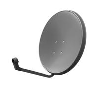 ARLI Impianto satellitare digitale HD, 60 cm, antenna a specchio, grigio scuro, ciotola 4K UHD, con specchio, antracite