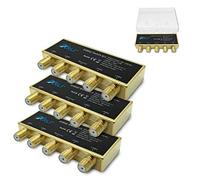 ARLI Interruttori HD DiseqC 3 X 4/1 placcati in oro, interruttore di protezione dalle intemperie, 4 X SAT LNB 3D 4 K UHD distributore oro 4 X 1 4 1 3 pezzi