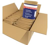 ARLI 200 sacchetti biologici per la spazzatura da 10 l, 20 x 16 x 34 cm, in carta riciclata da 70 g/m², compostabili e senza plastica, marrone e resistente all'umidità, per rifiuti biologici (200
