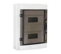 ARLI Scatola dei fusibili IP65 da parete, 24 moduli, distributore per ambienti umidi, 2 file, RAL 7035, grigio, scatola di distribuzione con porta trasparente, pregoffratura, plastica ABS, con guida