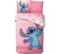 Parure copripiumino Stitch in cotone, copripiumino reversibile Stitch 140 x 200 cm, federa 63 x 63 cm, 100% cotone (Parure da letto Stitch, 140 x 200 cm)