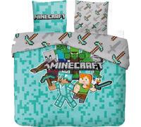 arlis Parure da letto Minecraft per 2 persone, copripiumino reversibile 240 x 220 cm, 2 federe 65 x 65 cm, 100% cotone (biancheria da letto Minecraft per 2 persone, 240 x 220 cm)