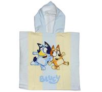 arlis Poncho da bagno con licenza con cappuccio, 50 x 100 cm, Poncho da bagno Bluey, 1-8 anni