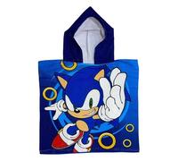 arlis Poncho da bagno con licenza con cappuccio, 50 x 100 cm, Poncho Sonic, 1-8