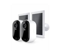Telecamera di sicurezza Arlo Essential sorveglianza per esterni 2K con Pannelli Solari, set da 2 [VMK3250-100EUS]