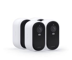 Arlo Essential Security - Telecamera wireless 2K con faretto, per interni/esterni, 2a generazione, audio a 2 vie, visione notturna a colori, attivazione movimento, notifiche in tempo reale, bianco