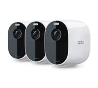 Arlo Essential Spotlight Camera | Confezione da 3 | Video 1080p senza fili, visione notturna a colori, audio a 2 vie, durata della batteria di 6 mesi, attivato dal movimento, diretto al WiFi, nessun