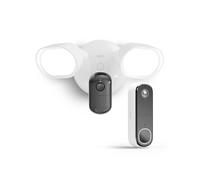 Arlo Floodlight 2K + Videocitofono HD, Allarme Casa Senza Fili, Faretto LED Esterno, Luce LED, Faretto Con Sensore Di Movimento, Visione Notturna, Prova gratuita di Arlo Secure, 2 telecamere