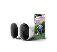 Arlo Pro 5 Telecamera WiFi Esterno Senza Fili, Telecamera WiFi Interno, 2K HDR, Sirena Allarme Casa, Sensore Di Movimento, Visione Notturna Colori, Prova Inclusa Secure, 2 Telecamere, Bianche