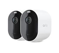 Arlo Pro 5S 2K Spotlight Camera - Confezione da 2 - Telecamere di sicurezza wireless per esterni, Wi-Fi Dual Band, visione notturna a colori, audio a 2 vie, telecamere di sicurezza domestica,