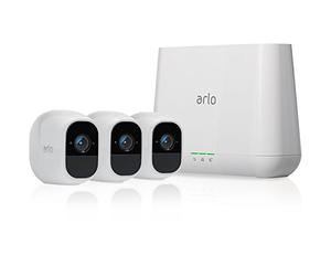Arlo Pro2 VMS4330P Kit Base Sistema di Videosorveglianza Wi-Fi con 3 Telecamere di Sicurezza, Audio 2 Vie, Batteria, Full HD, Visione Notturna, Interno/Esterno, VCR Opz, Alexa e Google Wi-Fi
