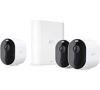 Arlo Pro3, 3 Telecamere di videosorveglianza wi-fi 2K HDR, con faro e allarme, Visione Notturna a Colori, audio, interno ed esterno, Prova Arlo Secure Inclusa, Bianco