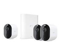 ARLO - Pro3 VMS4340P, sistema di videosorveglianza Wifi (bianco) con 3 telecamere 2K HDR, audio 2 vie, visione notturna a colori, faro e sirena integr
